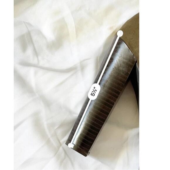 Qupid Enclose Suede Peep Toe Chunky Heel Platform Zip Lace Up Bootie Size 7 - Picture 5 of 14